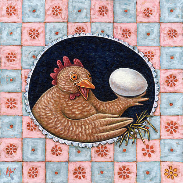 Chicken Poster featuring the painting Pride and Joy by Holly Wood