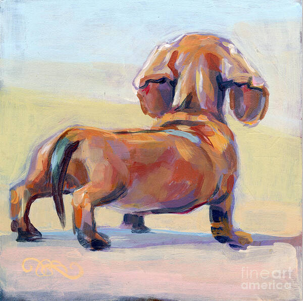 Daschund Poster featuring the painting Puppy Butt by Kimberly Santini
