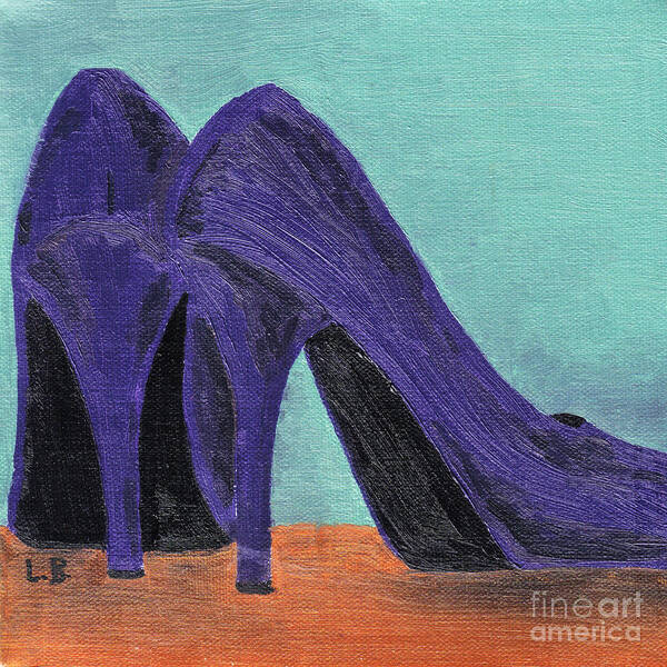 Purple Poster featuring the painting Purple Shoes by Laurel Best