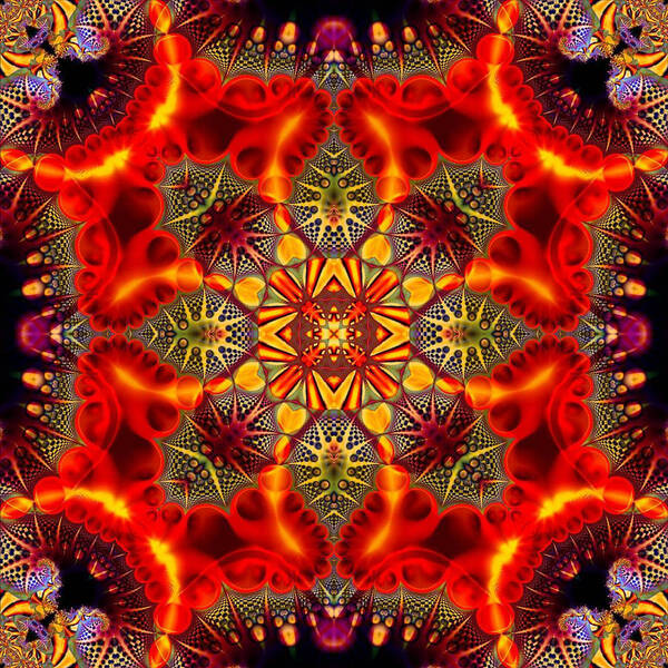 Kaleidoscope Poster featuring the digital art Quasar Kaleidoscope No 2 by Charmaine Zoe