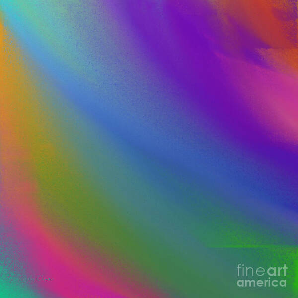 Andee Design Abstract Poster featuring the digital art Rainbow Color Wave Abstract Square by Andee Design