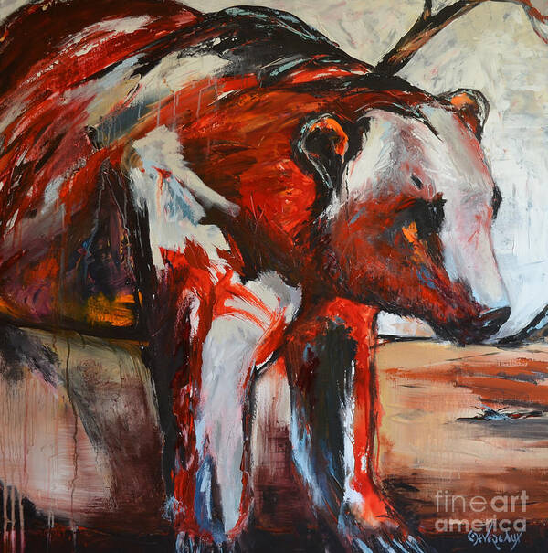 Horse Poster featuring the painting Red Bear by Cher Devereaux