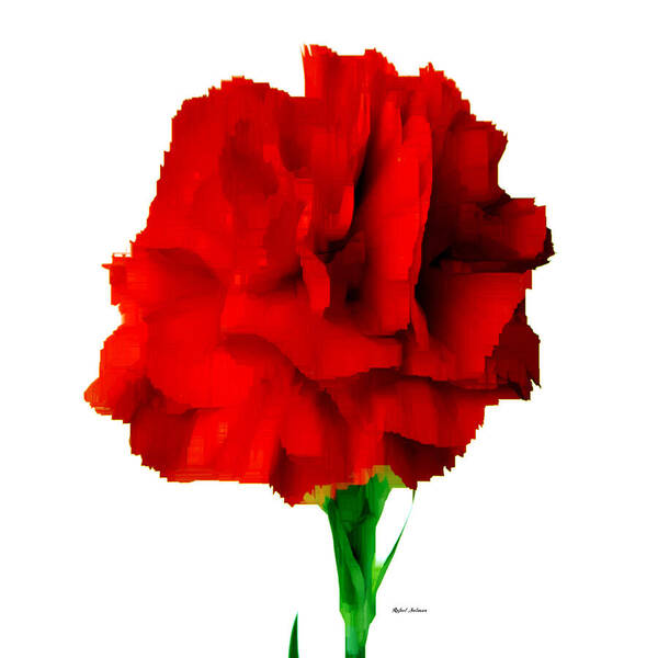 Red Poster featuring the digital art Red Carnation by Rafael Salazar