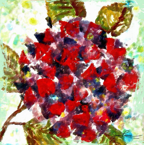 Red Poster featuring the painting Red Purple Flower by Joan Reese