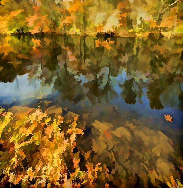 Autumn Poster featuring the photograph Reflection of Autumn Colors on the Canal II by David Letts