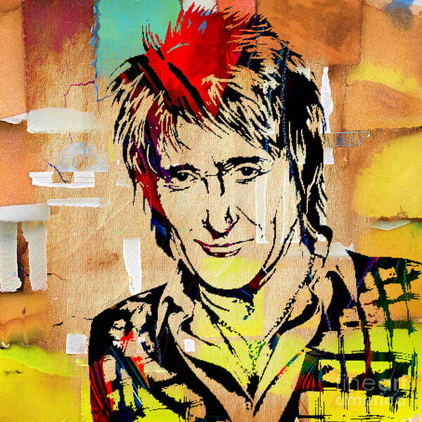Rod Stewart Poster featuring the mixed media Rod Stewart Collection by Marvin Blaine