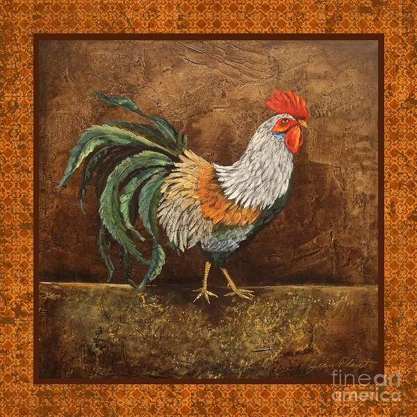 Painting Poster featuring the painting Royal Rooster 3 by Jean Plout