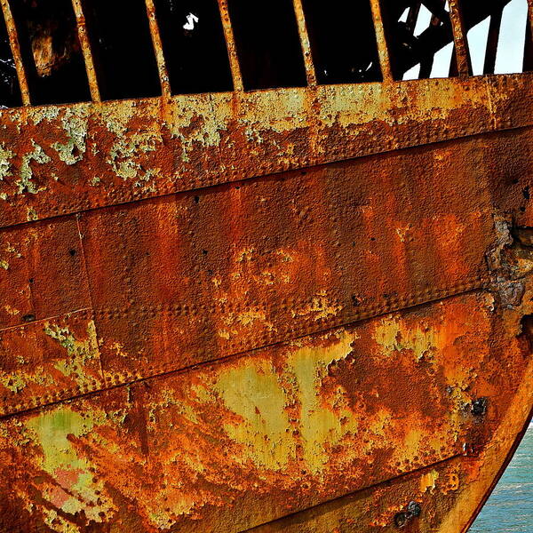 Rusty Poster featuring the photograph Rusty Remains of an Old Boat by Kirsten Giving
