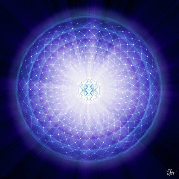 Endre Poster featuring the digital art Sacred Geometry 59 by Endre Balogh