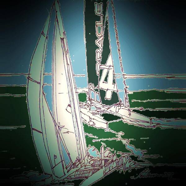 Sailing San Francisco Bay Oracle Races Poster featuring the painting San Francisco Races by Andrew Drozdowicz