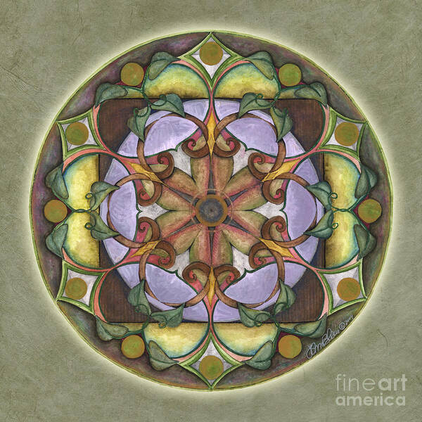 Mandala Art Poster featuring the painting Sanctuary Mandala by Jo Thomas Blaine