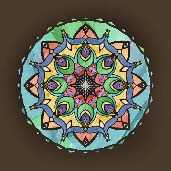 Mandala Poster featuring the digital art Sand and Silk Mandala by Deborah Smith