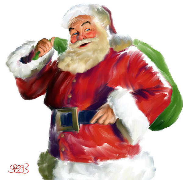 Christmas Poster featuring the painting Santa Claus by Mark Spears