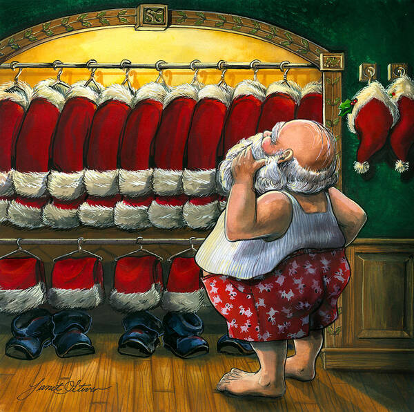 Janet Stever Poster featuring the painting Santa's Closet by Janet Stever