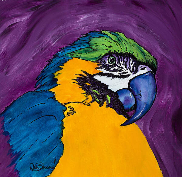 Macaw Poster featuring the painting Satchmo by Dale Bernard