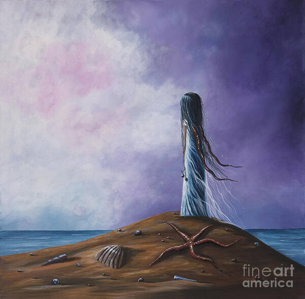 Seascape Poster featuring the painting Sea Fairy by Shawna Erback by Moonlight Art Parlour