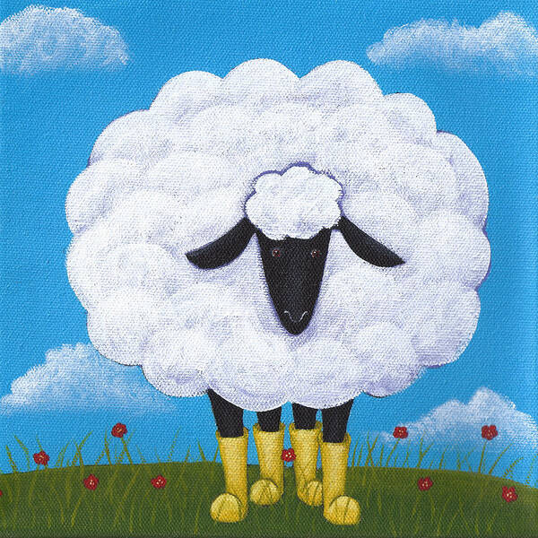 Sheep Poster featuring the painting Sheep Nursery Art by Christy Beckwith