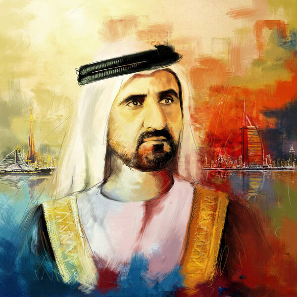 Sheik Mohammed Bin Rashid Al Maktoum Poster featuring the painting Sheikh Mohammed bin Rashid Al Maktoum by Corporate Art Task Force