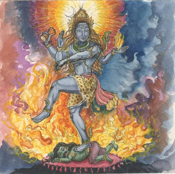  Poster featuring the painting Shiva Nataraj by Jennifer Mazzucco