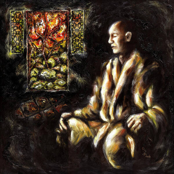 Zen Poster featuring the painting Silence by Hiroko Sakai