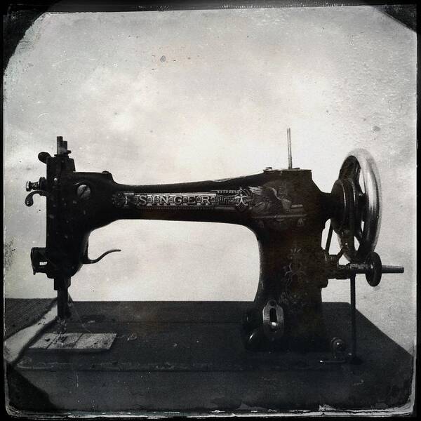 Old Singer Sewing Machine Poster featuring the photograph Singer Sewing Machine by Marco Oliveira