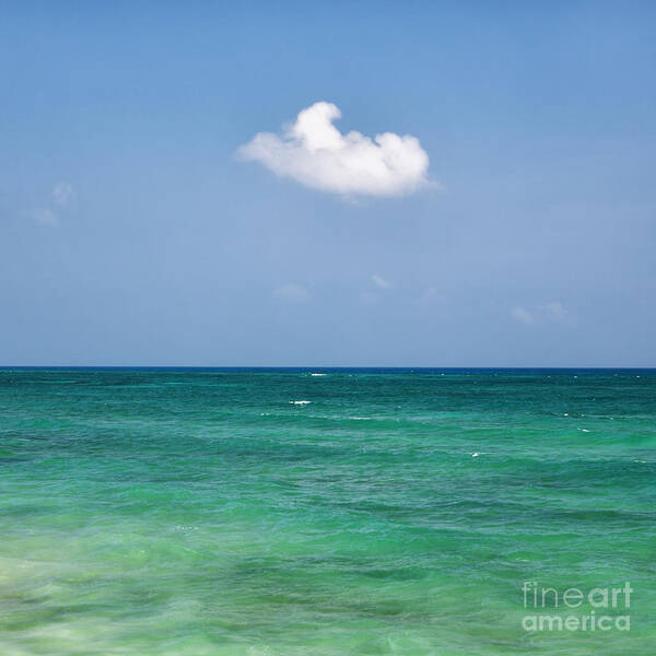 Mexico Poster featuring the photograph Single cloud over the caribbean by Bryan Mullennix