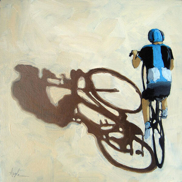 Bicycling Poster featuring the painting Single Focus bicycle art by Linda Apple