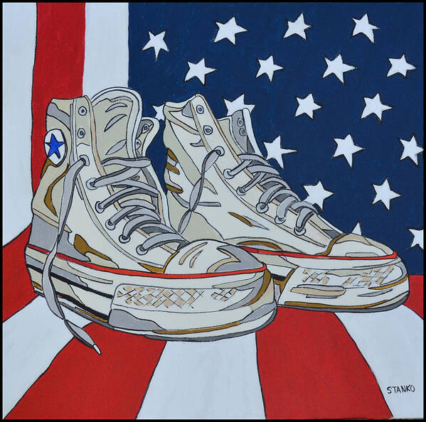  Stanko Paintings Poster featuring the painting Sneakers 9 by Mike Stanko