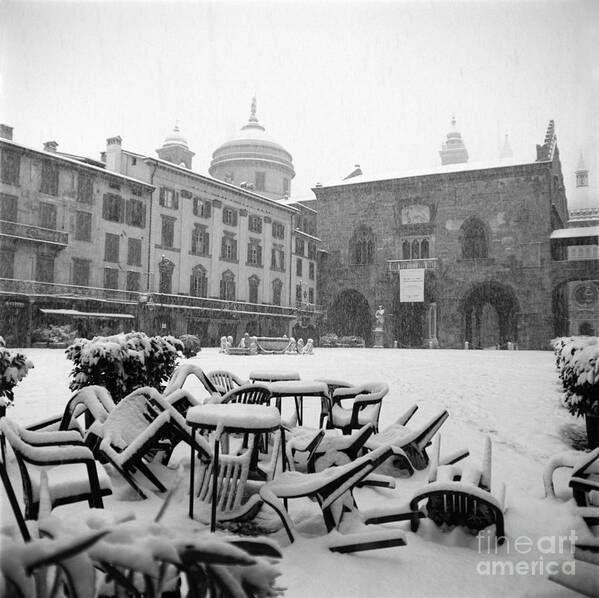 Bergamo Poster featuring the photograph Snow in Citta Alta by Riccardo Mottola