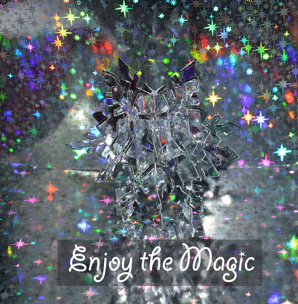 Abstract Poster featuring the digital art Snowflake On Ice by Lena Wilhite