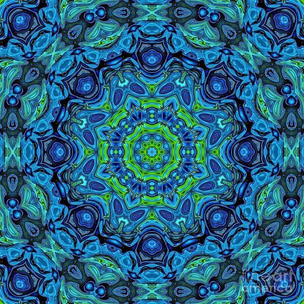 Blue Poster featuring the digital art So Blue - 43 - Mandala by Aimelle Ml