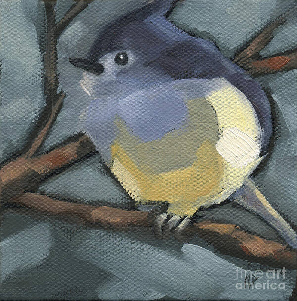 Titmouse Poster featuring the painting SOLD Titmouse Camo by Nancy Parsons