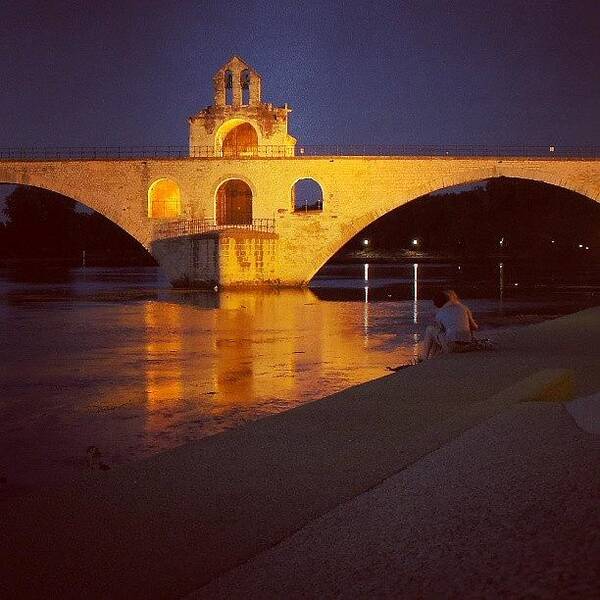 Noche Poster featuring the photograph Sous Le Pont D'avignon #provence by Santiago Munoz