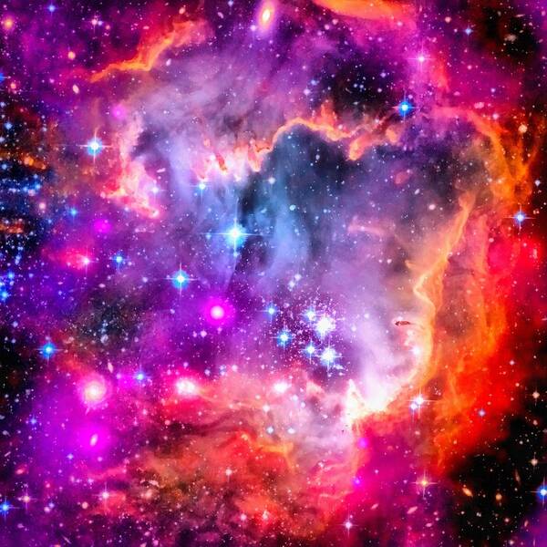 Small Magellanic Cloud Poster featuring the photograph Space image Small Magellanic Cloud SMC Galaxy by Matthias Hauser