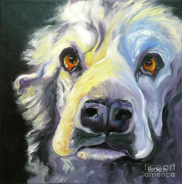 Dogs Poster featuring the painting Spaniel in Thought by Susan A Becker