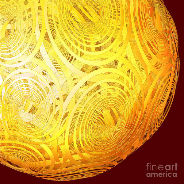 First Star Art Poster featuring the digital art Spiral Sun by jammer by First Star Art