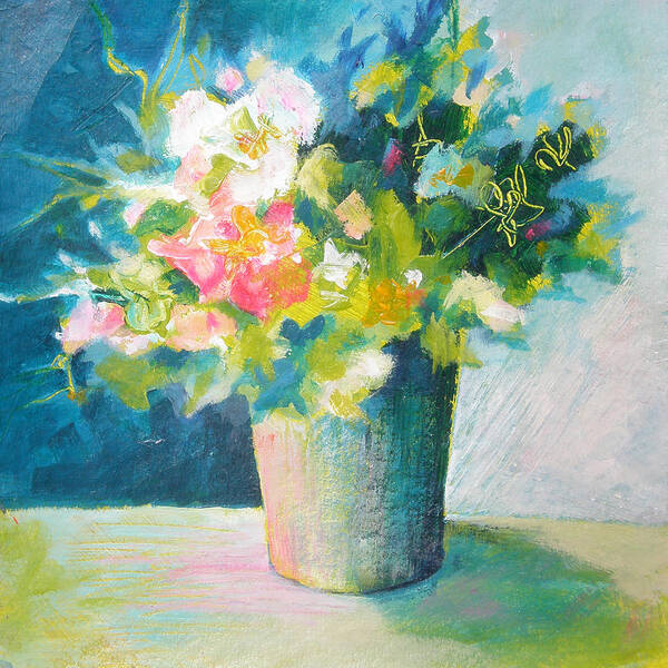 Susanne Clark Poster featuring the painting Spring Green Posy by Susanne Clark