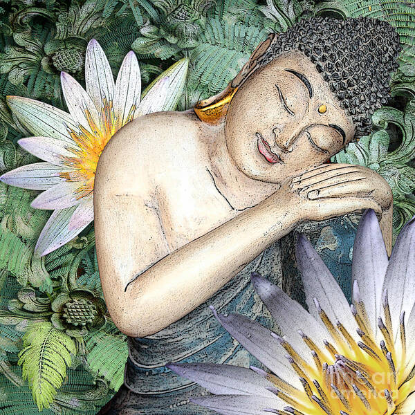 Buddha Poster featuring the digital art Spring Serenity by Christopher Beikmann