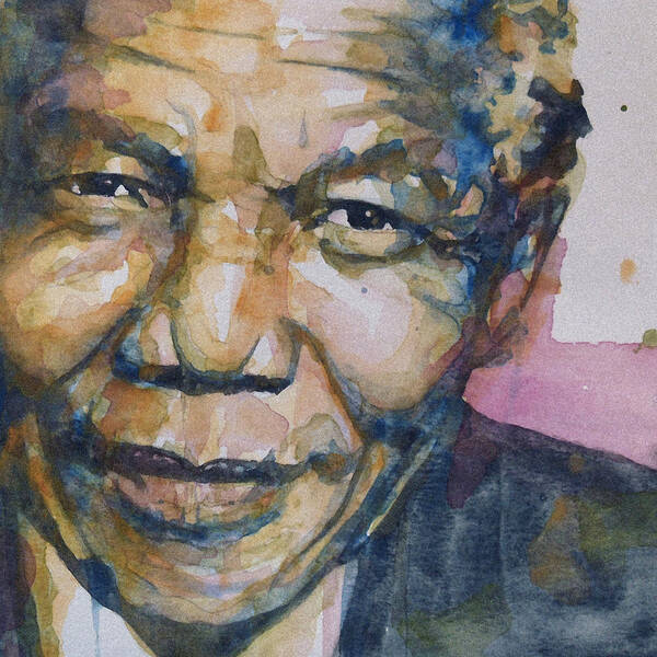 Nelson Mandela Poster featuring the painting Statesman by Paul Lovering