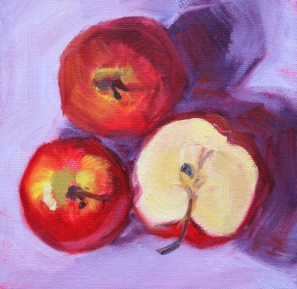 Apple Poster featuring the painting Still Life Kitchen Apple Painting by Nancy Merkle