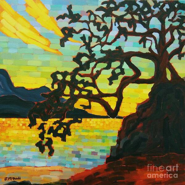 Tree Poster featuring the painting Sunset Mambo by Janet McDonald