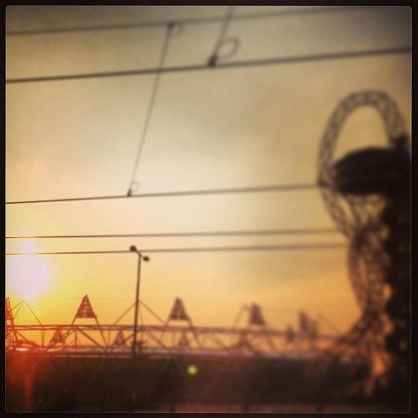  Poster featuring the photograph Sunset Over The Olympic Stadium by Karl Davies