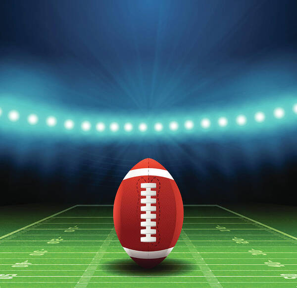 Sports Helmet Poster featuring the digital art Superbowl Football Field Background by Filo