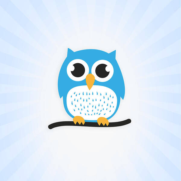 Sweet Poster featuring the digital art Sweet and cute owl by Philipp Rietz