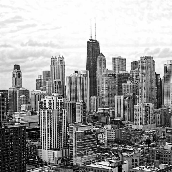 Chicago Poster featuring the photograph Sweet Home Chicago BW by Jenny Hudson