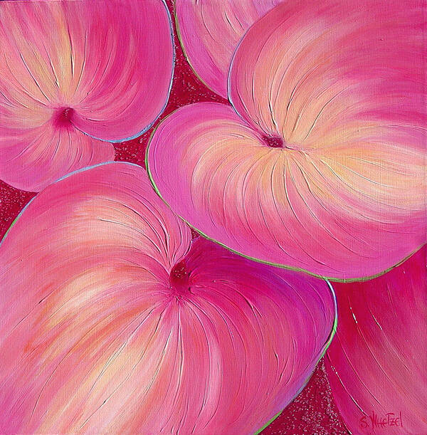 Hosta Poster featuring the painting Sweet Tarts II by Sandi Whetzel