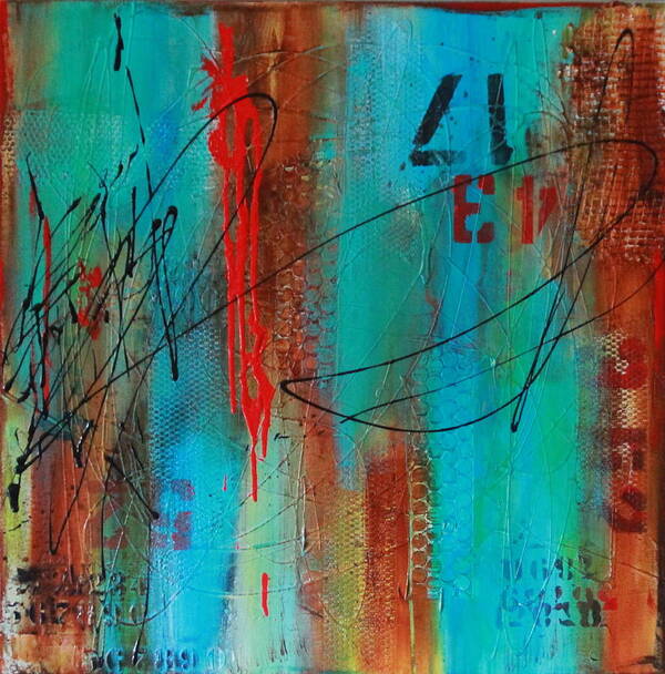 Mixed Media Poster featuring the painting Tagged #2 by Lauren Petit