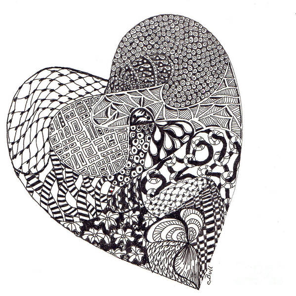 Heart Poster featuring the drawing Tangled Heart by Claire Bull