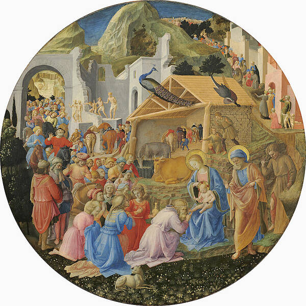Nativity Poster featuring the photograph The Adoration Of The Magi, C.1440-60 Tempera On Panel by Fra Angelico