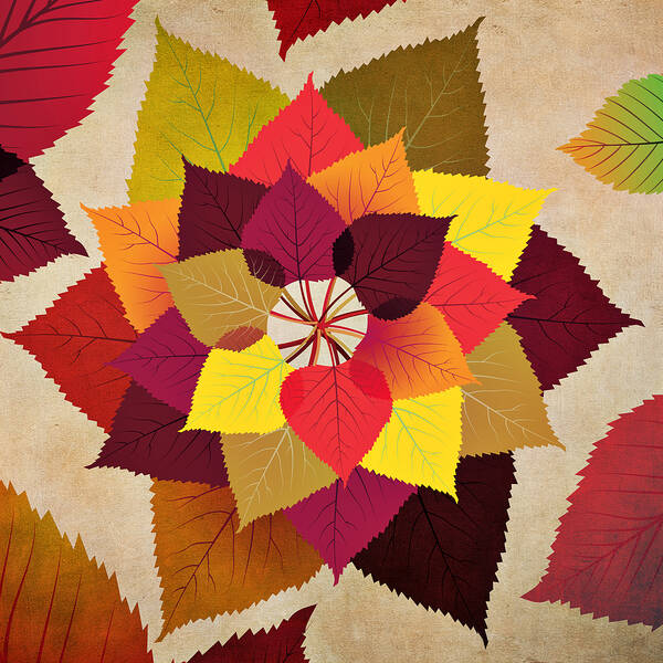 Fall Poster featuring the digital art The Artistry Of Fall by Angelina Tamez